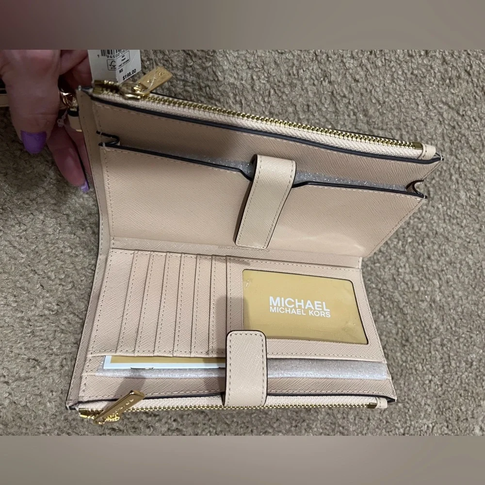 Michael Kors Jet Set Travel Lg Double Zip Wristlet - Picture 4 of 5